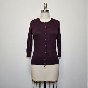 New York & Company Deep Burgundy Cardigan